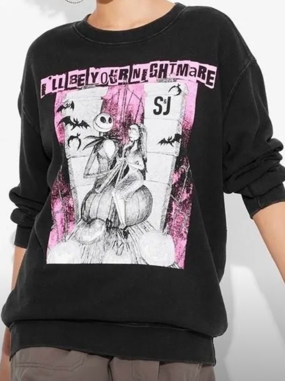 Disney's Tim Burton's The Nightmare Before Christmas Slub Sweater -- M